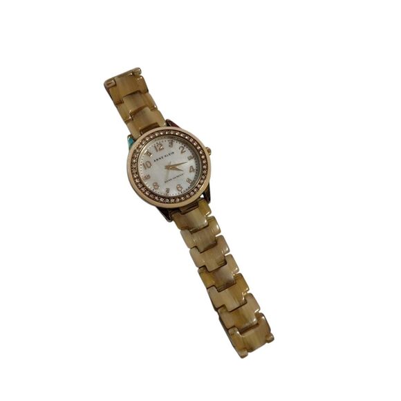 Anne Klein Tan Tortoise Shell Bracelet Watch 10/9956S Swarovski NEW BATTERY - Picture 14 of 16